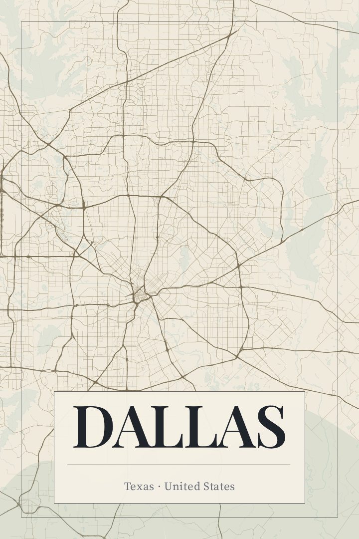 Dallas map poster