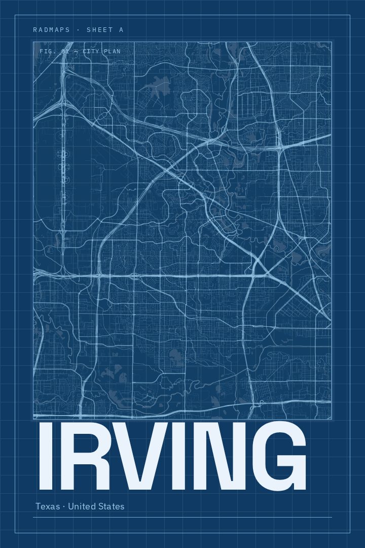 Irving map poster