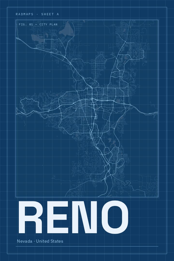 Reno map poster