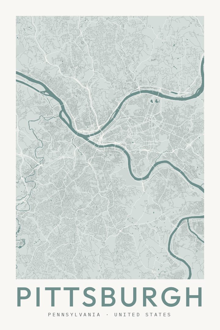 Pittsburgh map poster