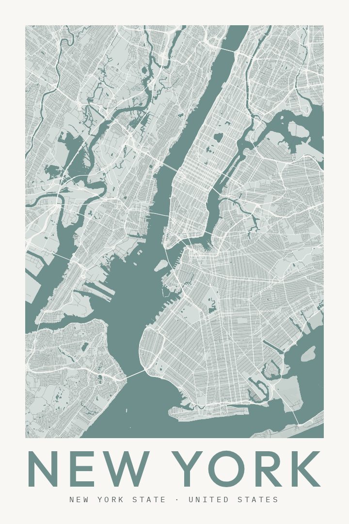 New York map poster