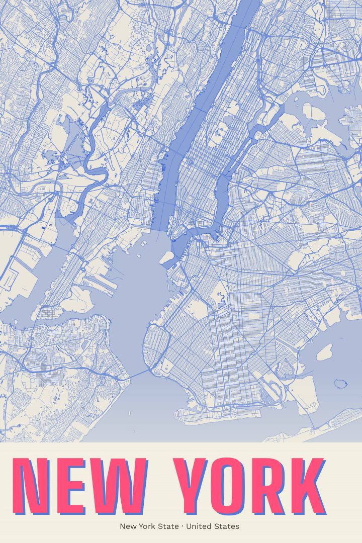 New York map poster