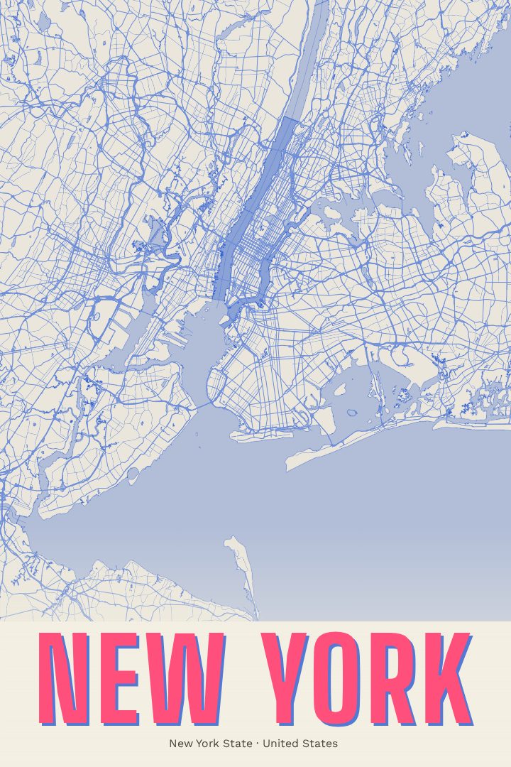 New York map poster