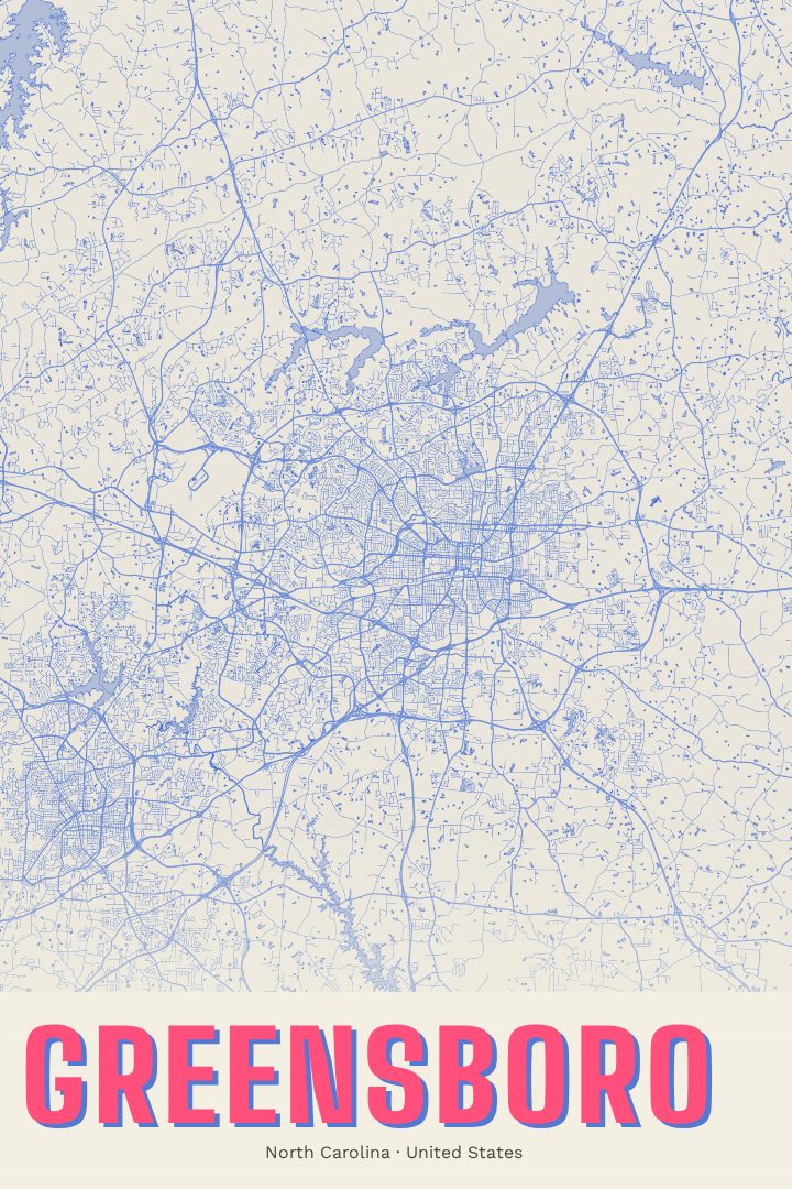 Greensboro map poster