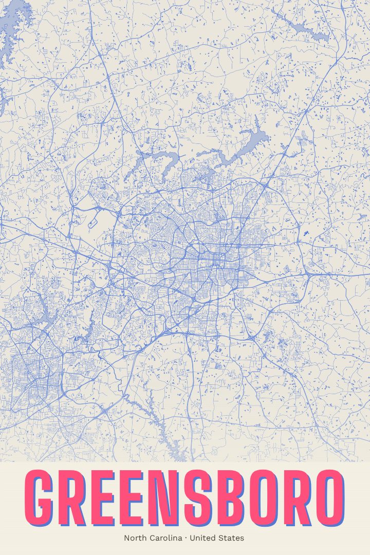 Greensboro map poster