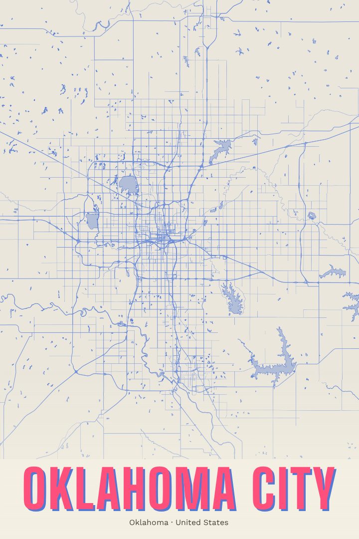 Oklahoma City map poster