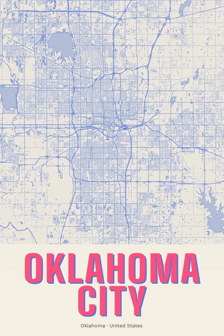 Oklahoma City map poster