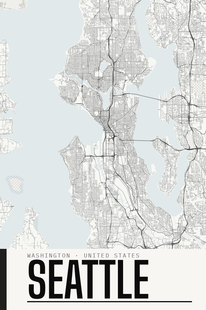 Seattle map poster