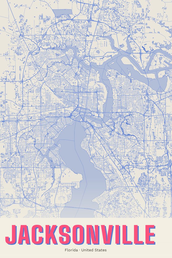Jacksonville map poster