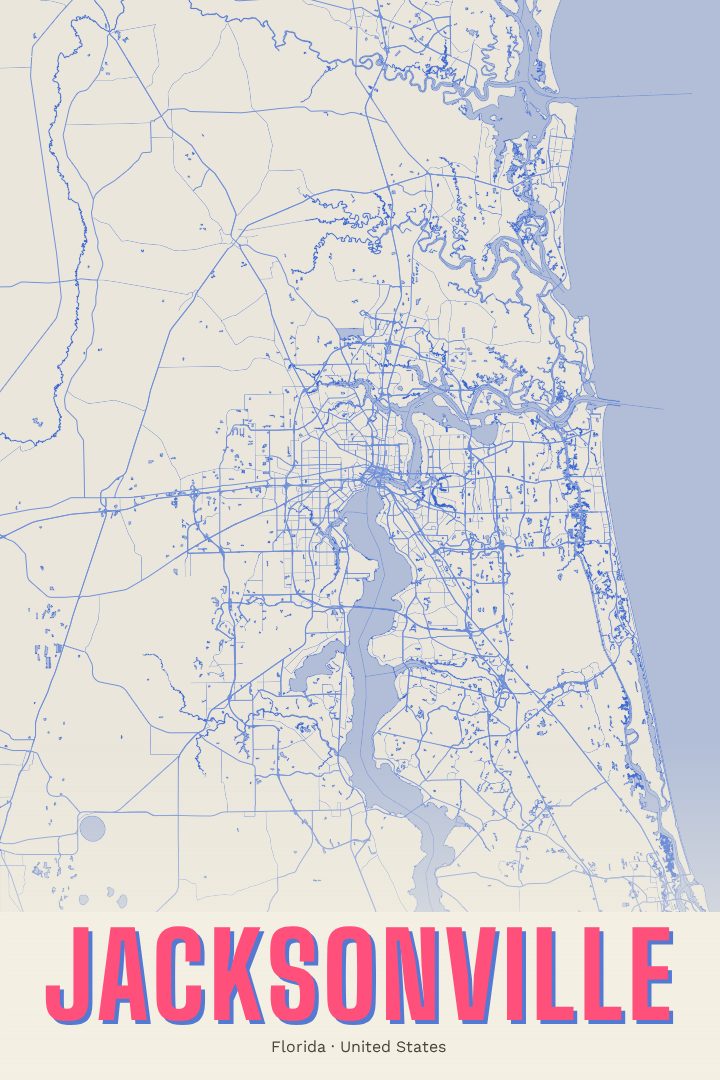 Jacksonville map poster