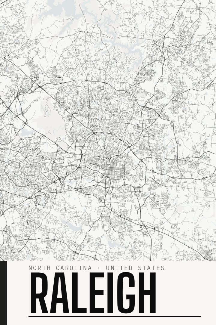 Raleigh map poster