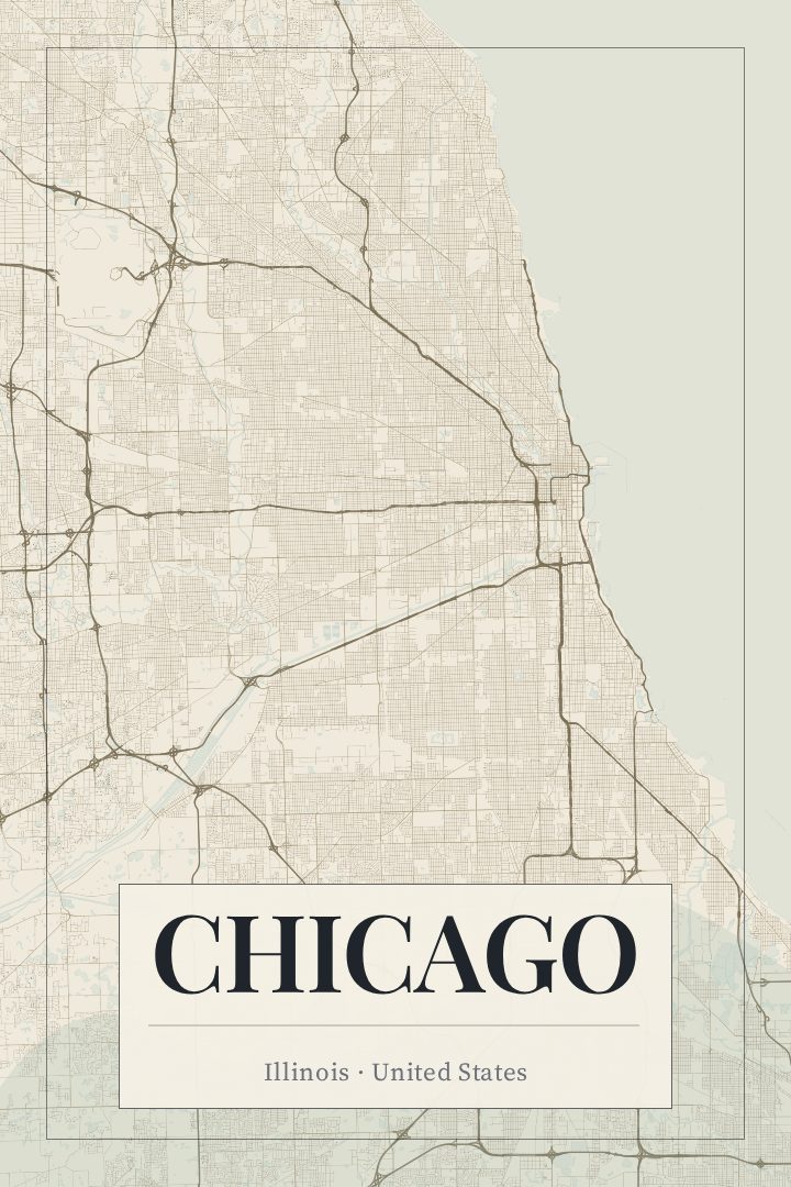Chicago map poster