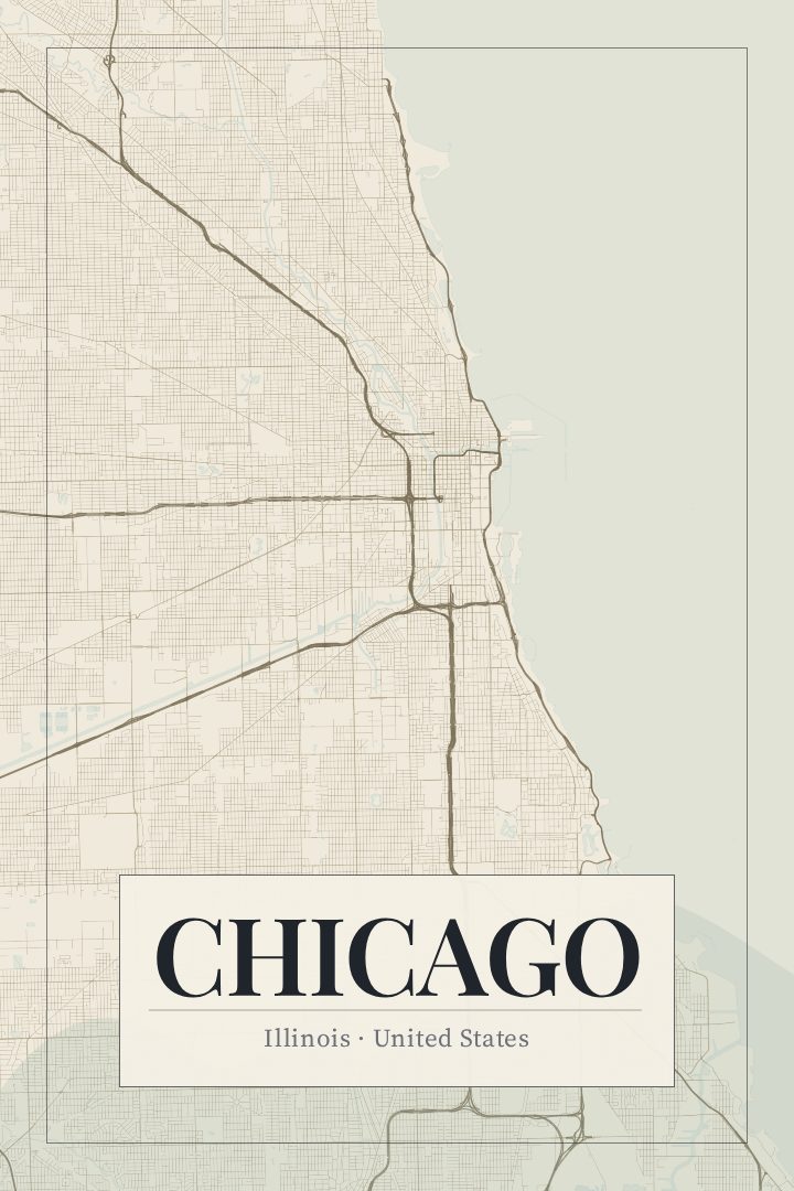 Chicago map poster