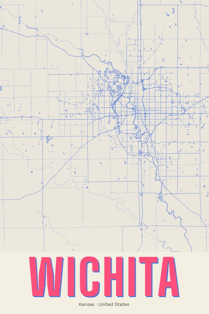 Wichita map poster