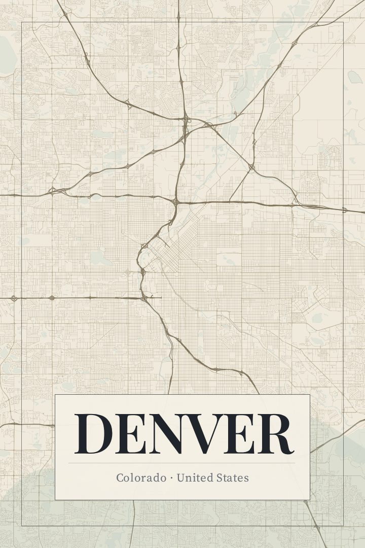 Denver map poster