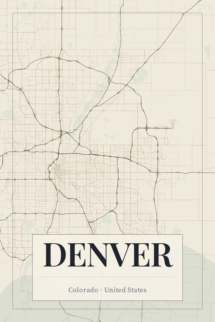 Denver map poster