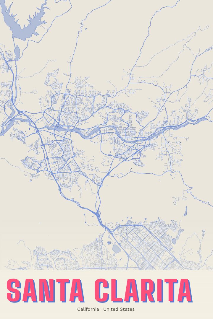 Santa Clarita map poster