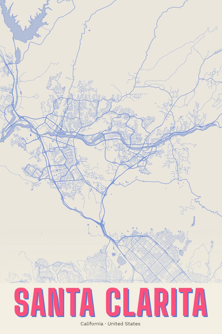 Santa Clarita map poster