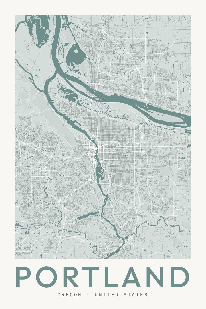 Portland map poster