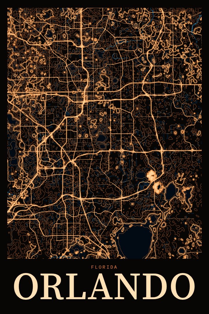 Orlando map poster
