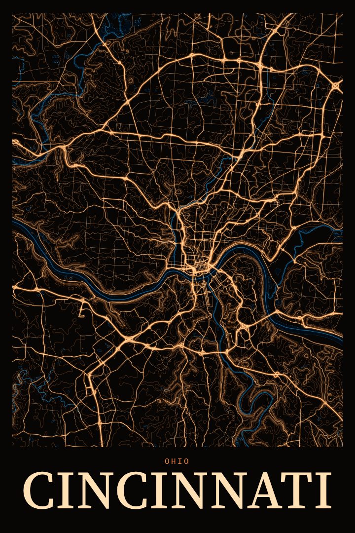 Cincinnati map poster
