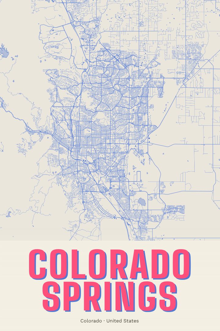 Colorado Springs map poster