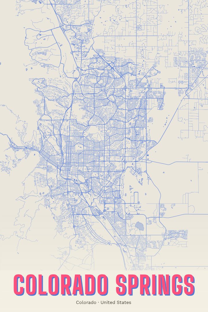 Colorado Springs map poster