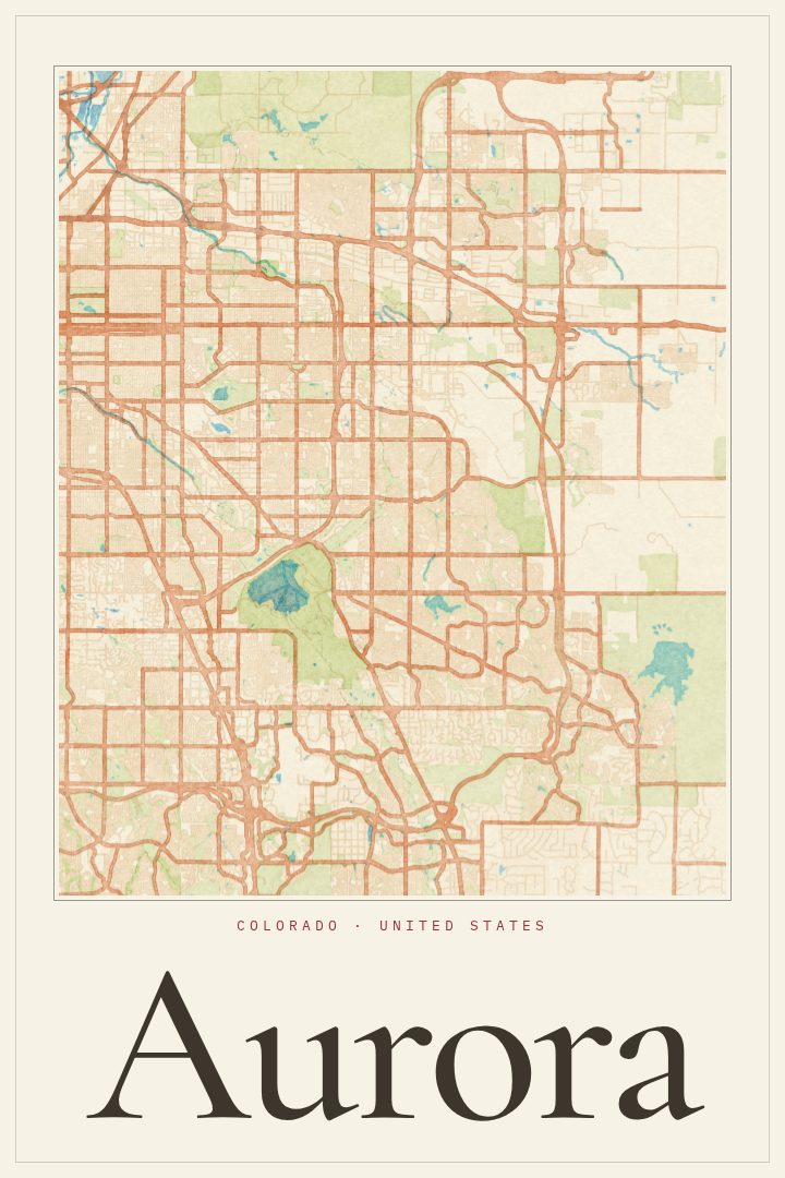 Aurora map poster