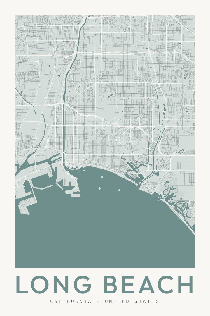 Long Beach map poster