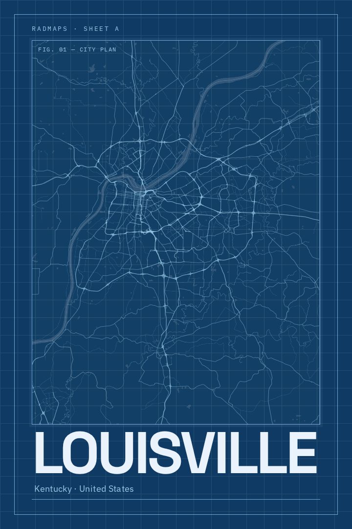 Louisville map poster