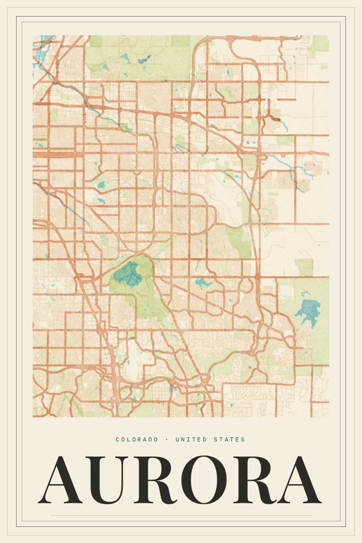 Aurora map poster