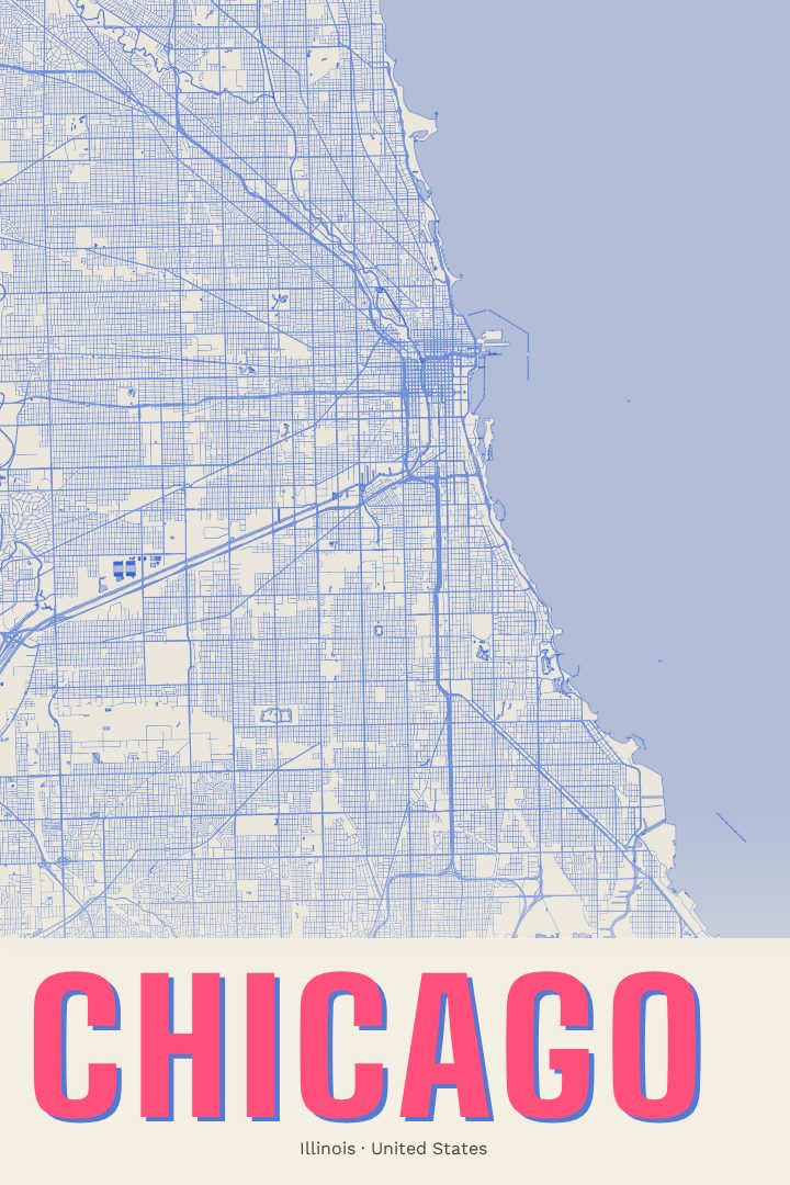 Chicago map poster