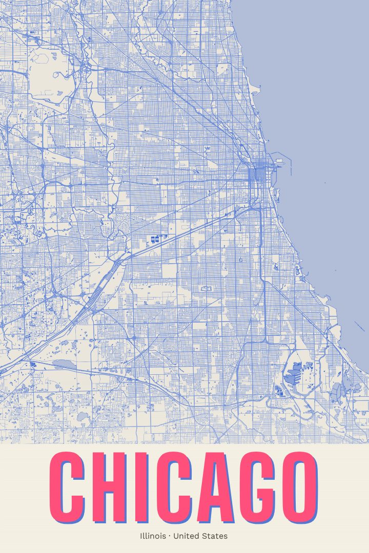 Chicago map poster