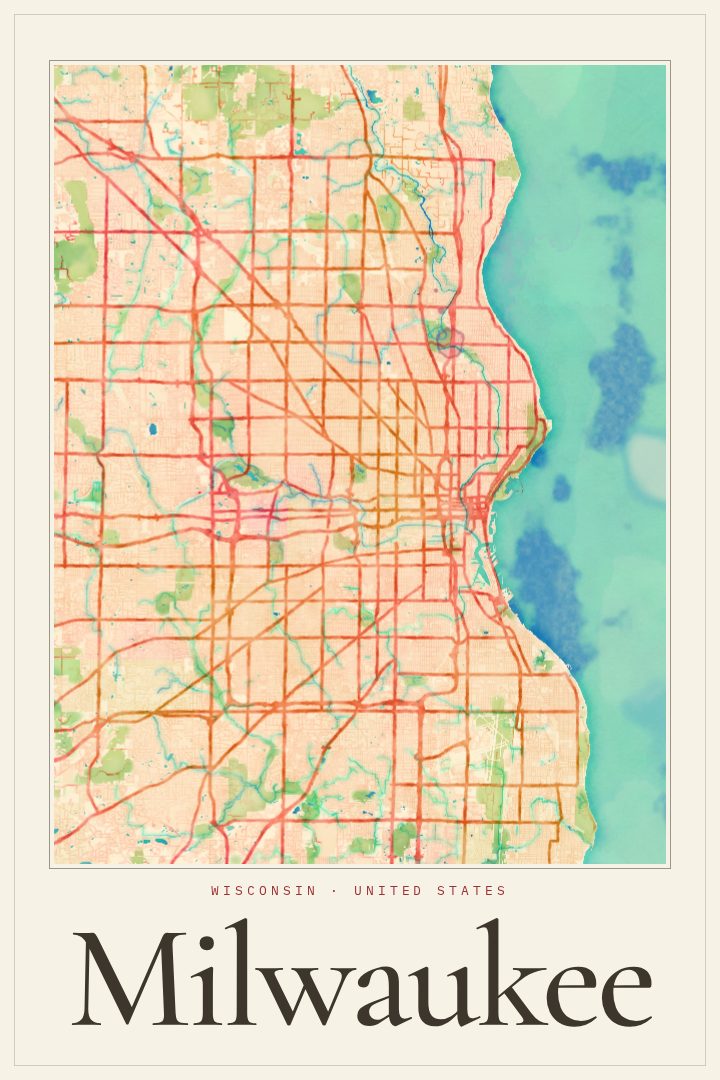 Milwaukee map poster