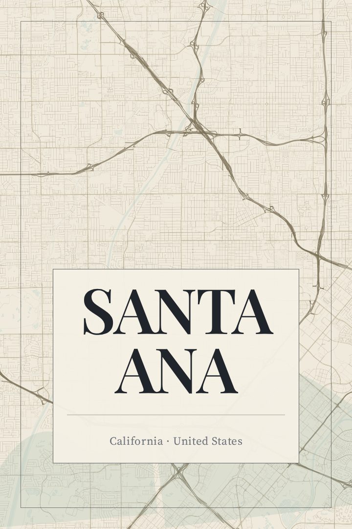 Santa Ana map poster