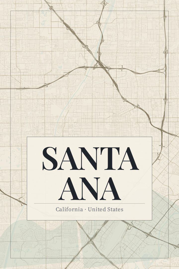 Santa Ana map poster