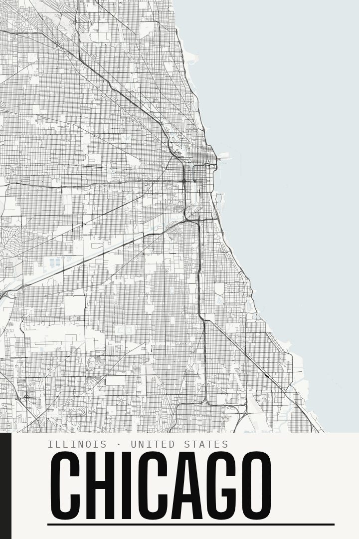 Chicago map poster