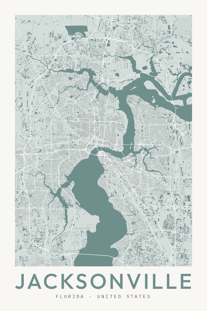 Jacksonville map poster