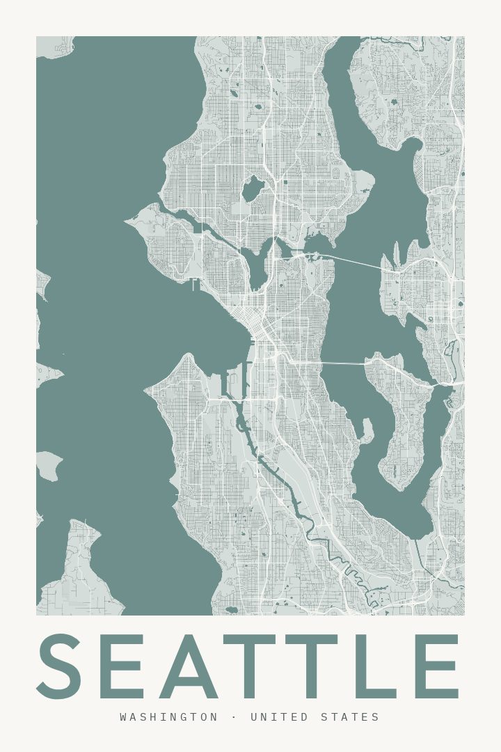 Seattle map poster