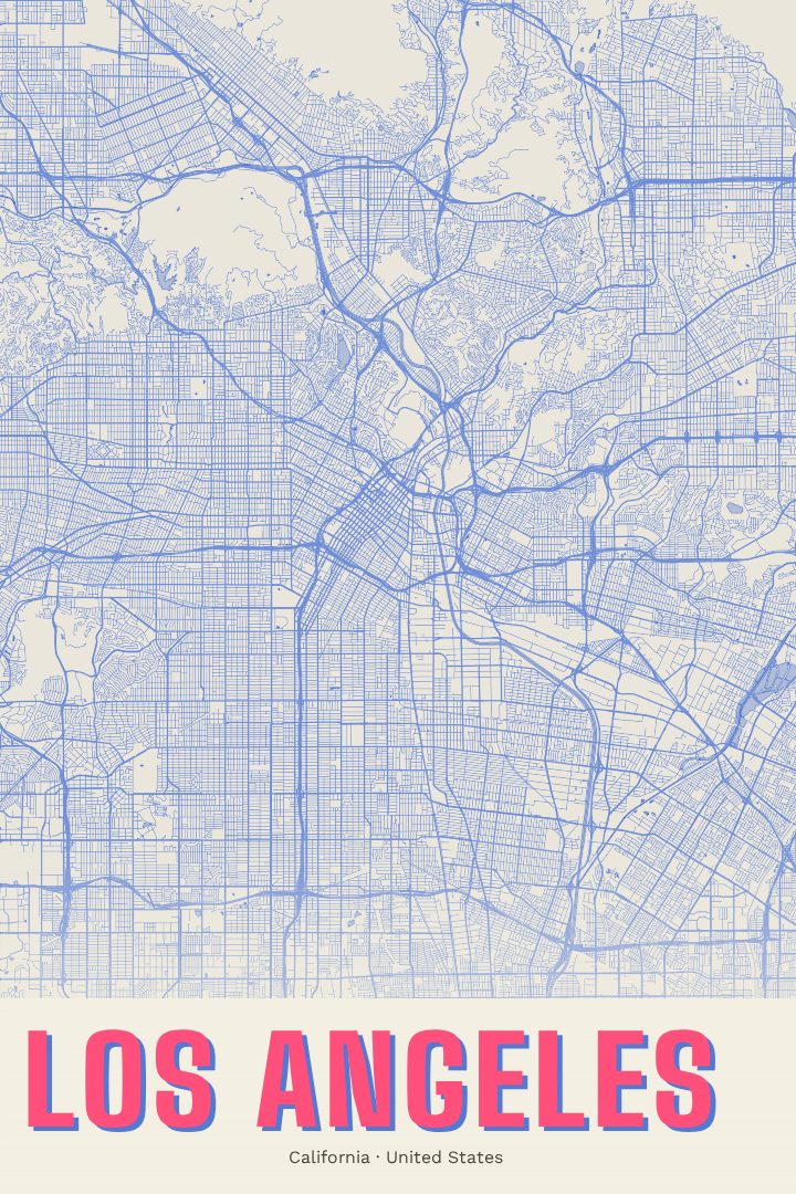 Los Angeles map poster