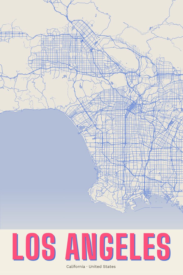 Los Angeles map poster