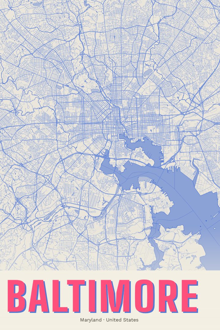 Baltimore map poster