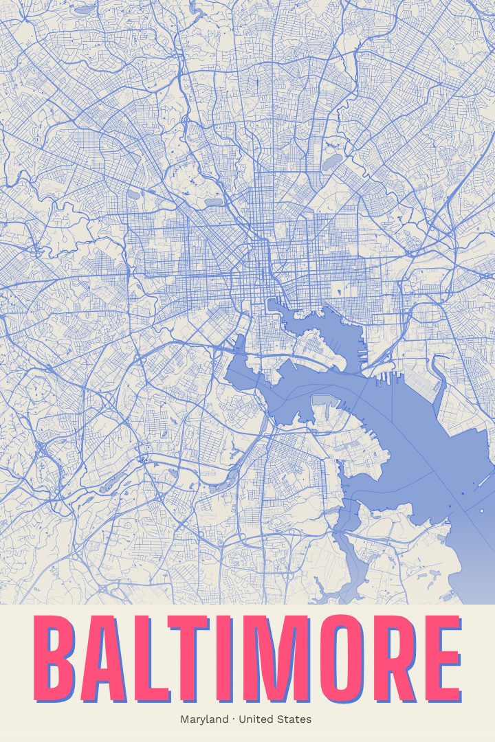 Baltimore map poster
