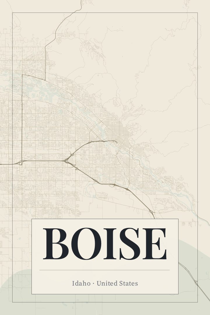 Boise map poster