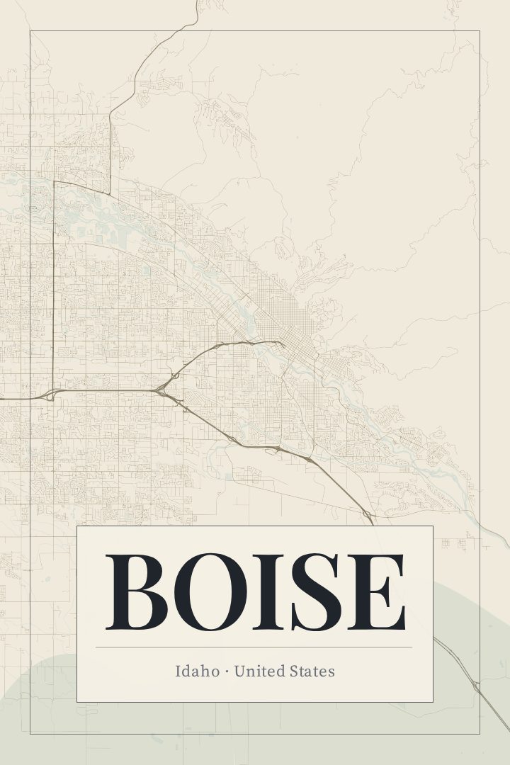 Boise map poster