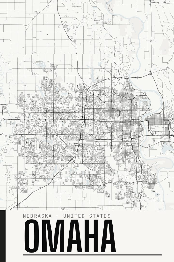 Omaha map poster
