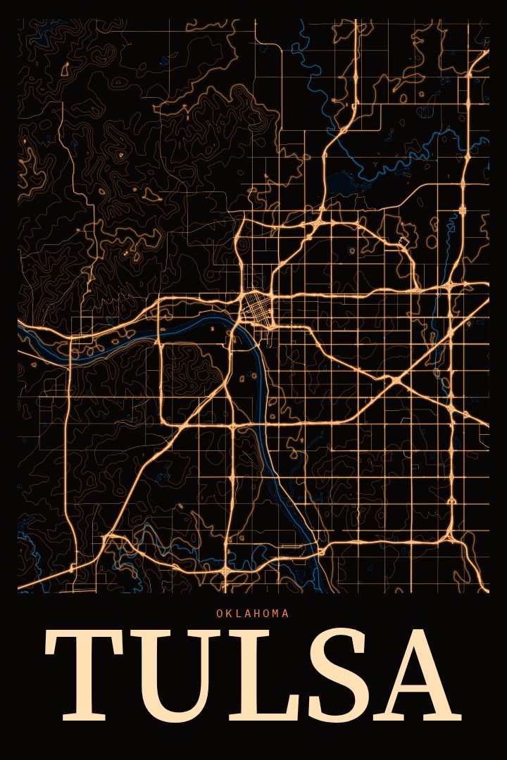 Tulsa map poster