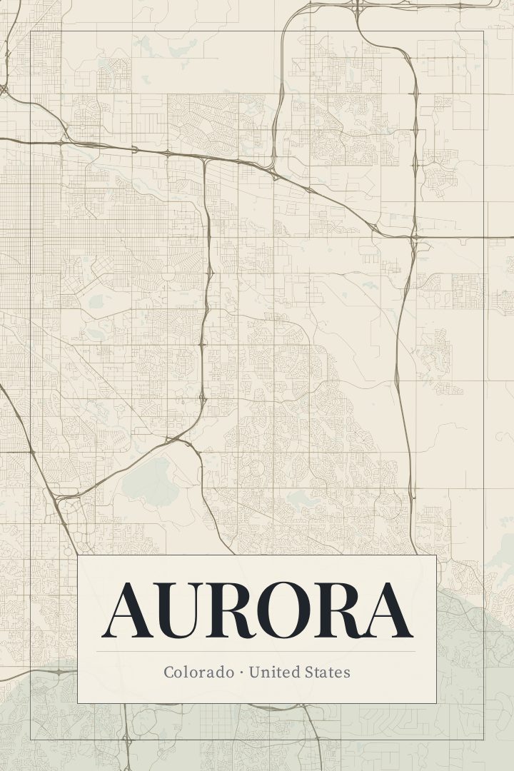 Aurora map poster