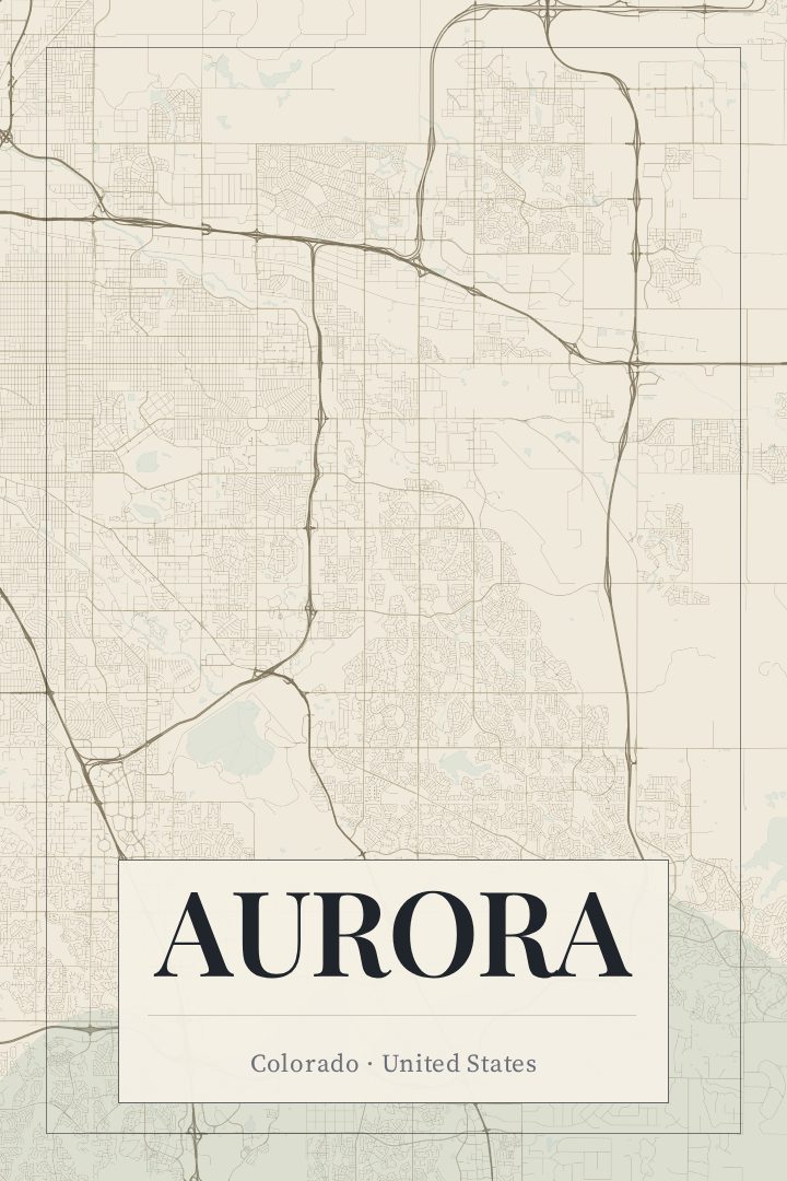 Aurora map poster