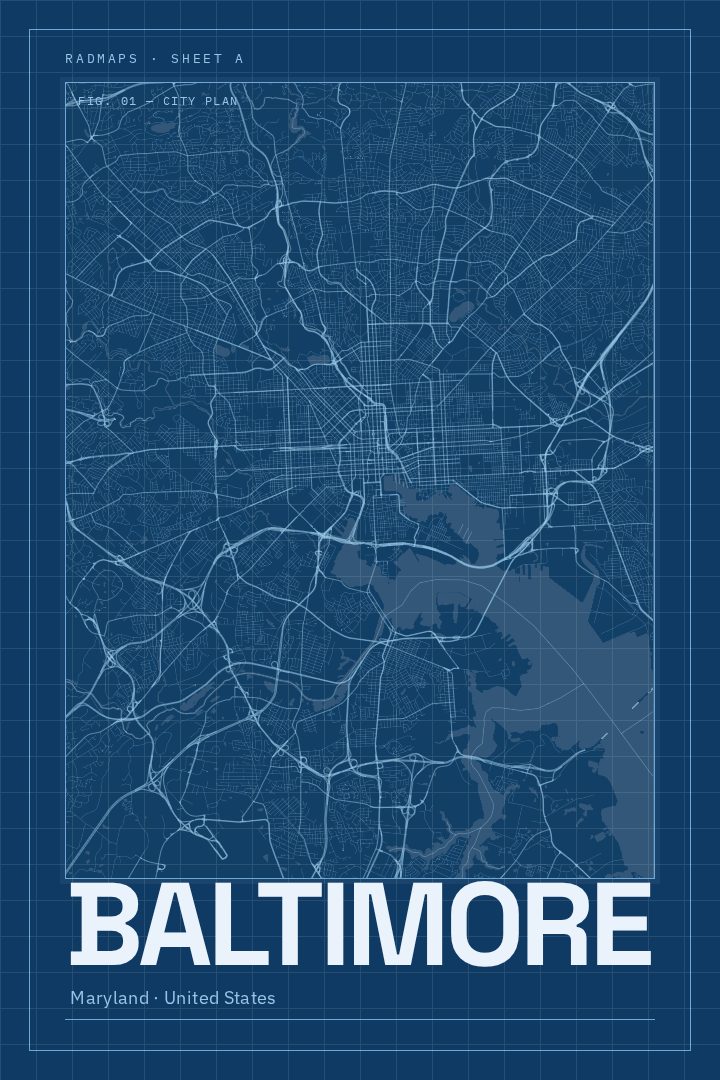 Baltimore map poster